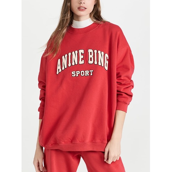 Anine Bing Sweaters - Anine Bing TYLER SWEATSHIRT Red XS